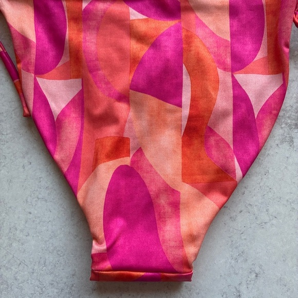 Peixoto Tonie Grapefruit Grove Pink and Orange Tie Bikini Bottom XS - Picture 5 of 14